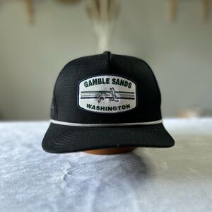Black Trucker Hat with Mesh Back and Flat Brim
